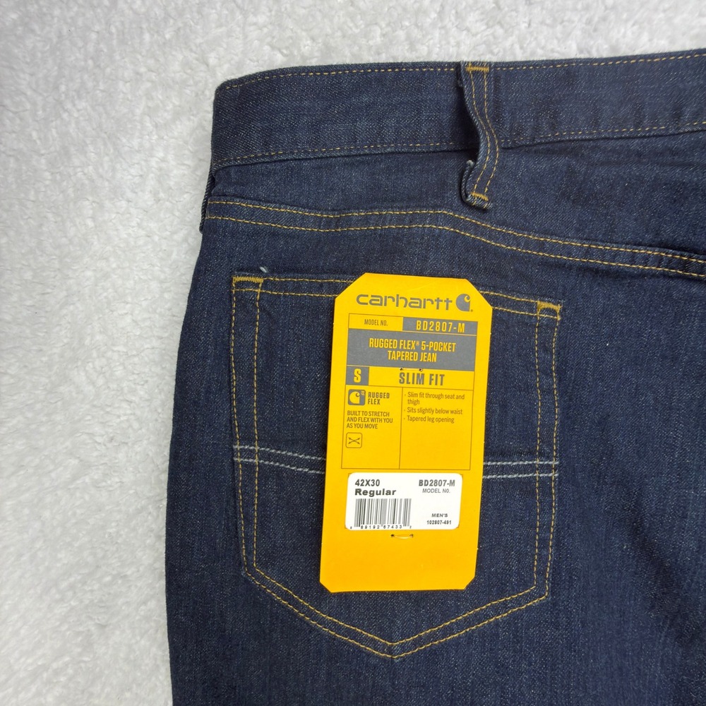 Carhartt Rugged Flex Slim Fit Tapered Leg Jeans Mens 42x30 NWT BD2807-M
